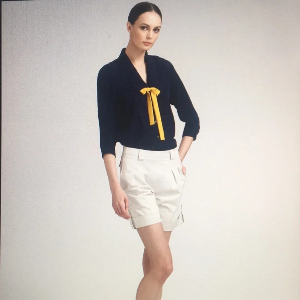 Zac Posen Silk‎ Twill Lapel Blouse